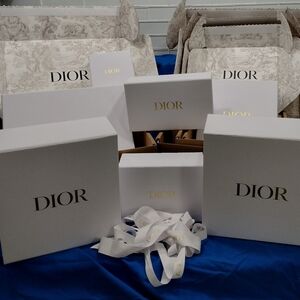 Lot Of 11 Dior White and Gold Luxury Boxes